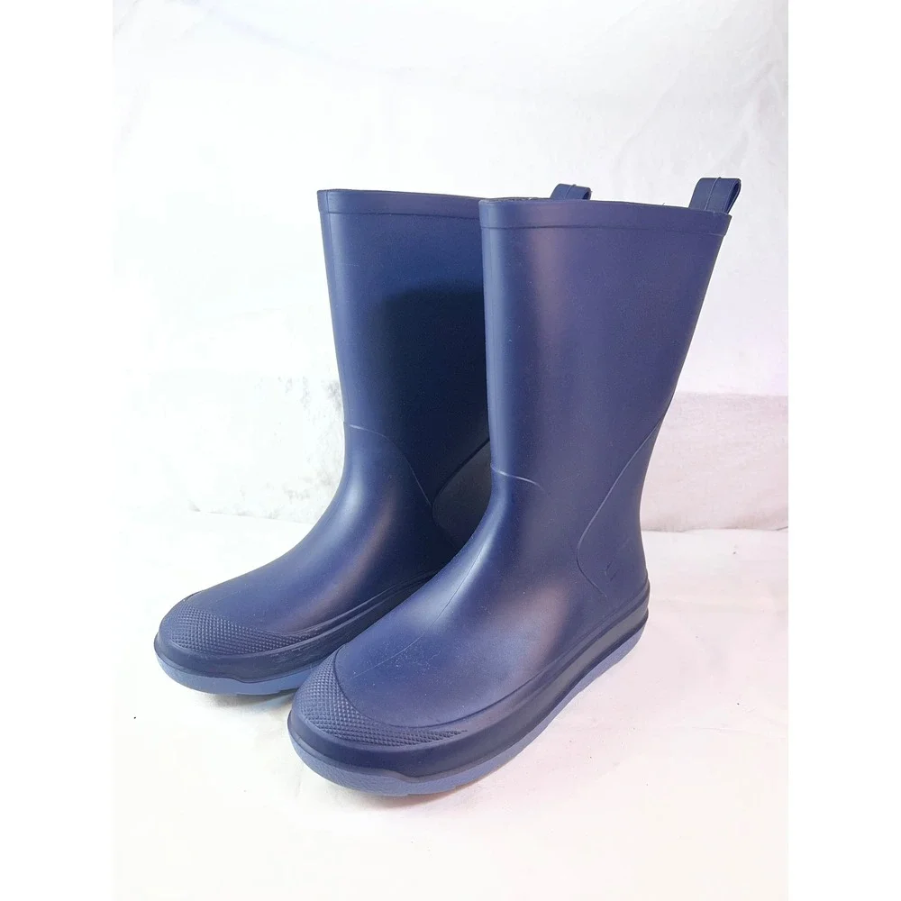 Cat & Jack Kids Navy Blue Waterproof Rubber Rain Boots Size 1 Matte Finish